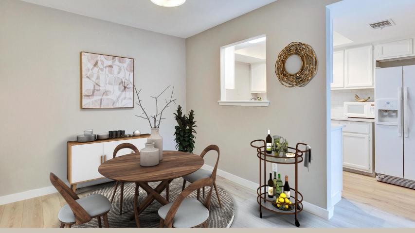 Virtually staged dining room.